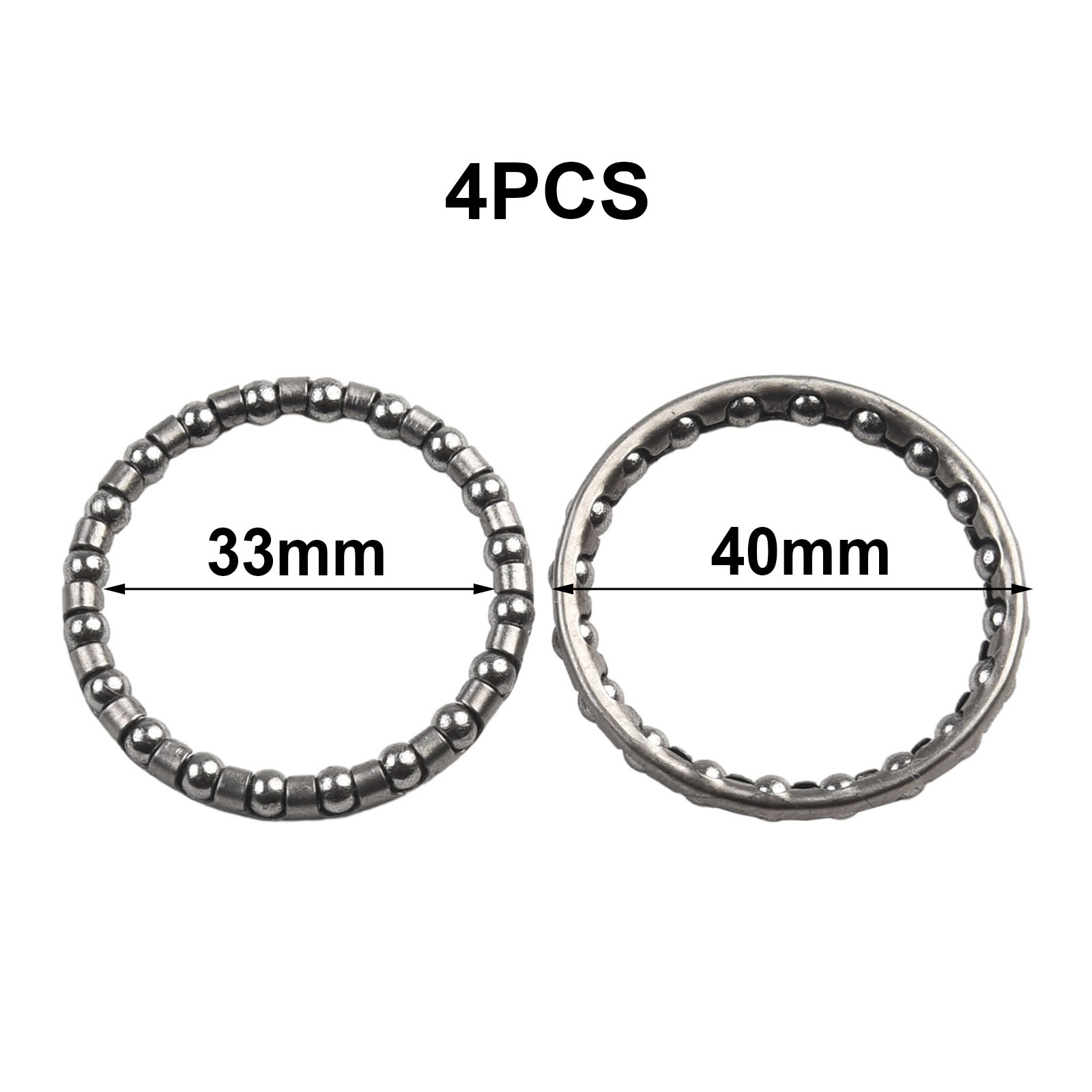 4 szt. 40mm zestaw słuchawkowy do roweru kulki w klatce łożysko kulkowe wyścig zestaw łożysk rowerowych część zamienna metalowy pierścień akcesoria do rowerów wyścigowych