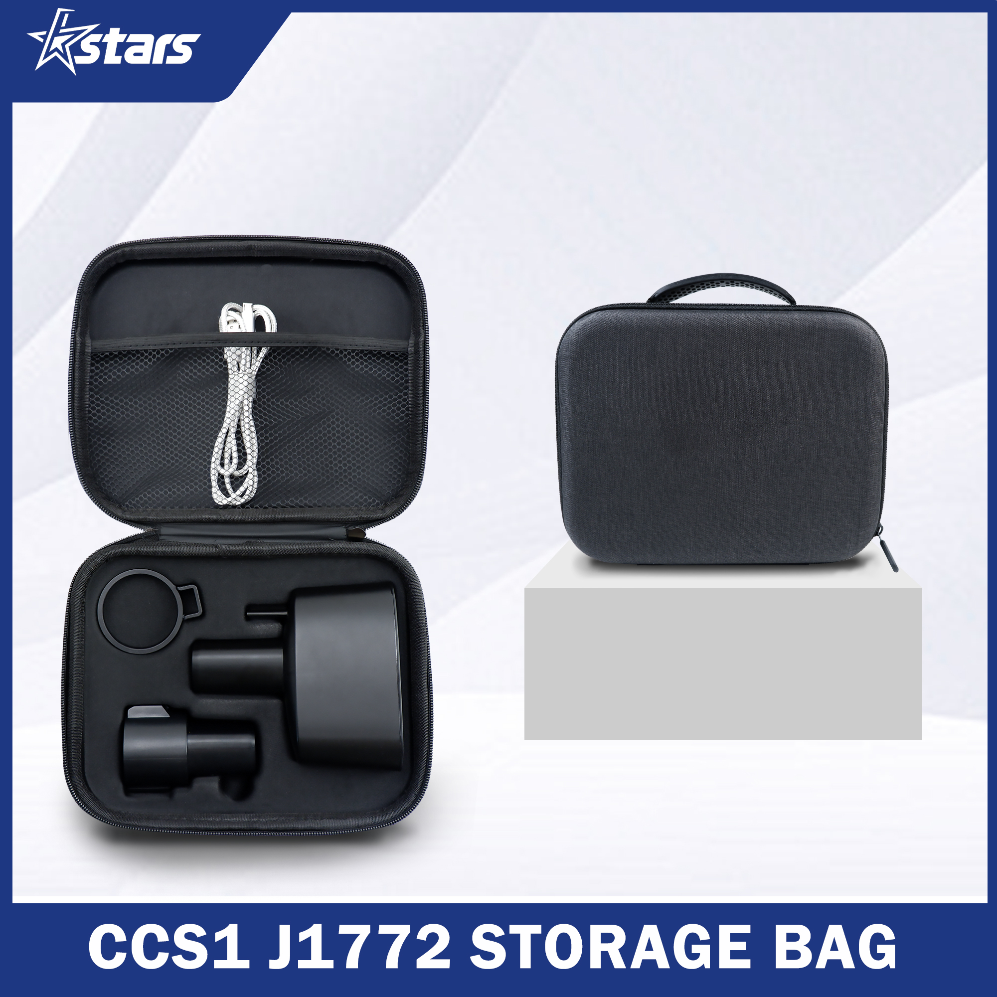 For Tesla CCS1 J1772 Charger Adapter Storage Bag Convenient Travel Case For Electric Car Charging Accessories Waterproof