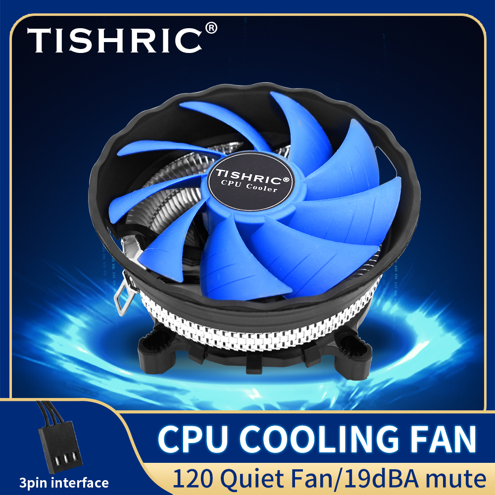 TISHRIC kipas pendingin CPU, kipas pendingin PWM 3 Pin, kipas casing komputer Intel LGA 1150 1151 1155 1156 775 1200 AMD AM3 AM4 Radiator