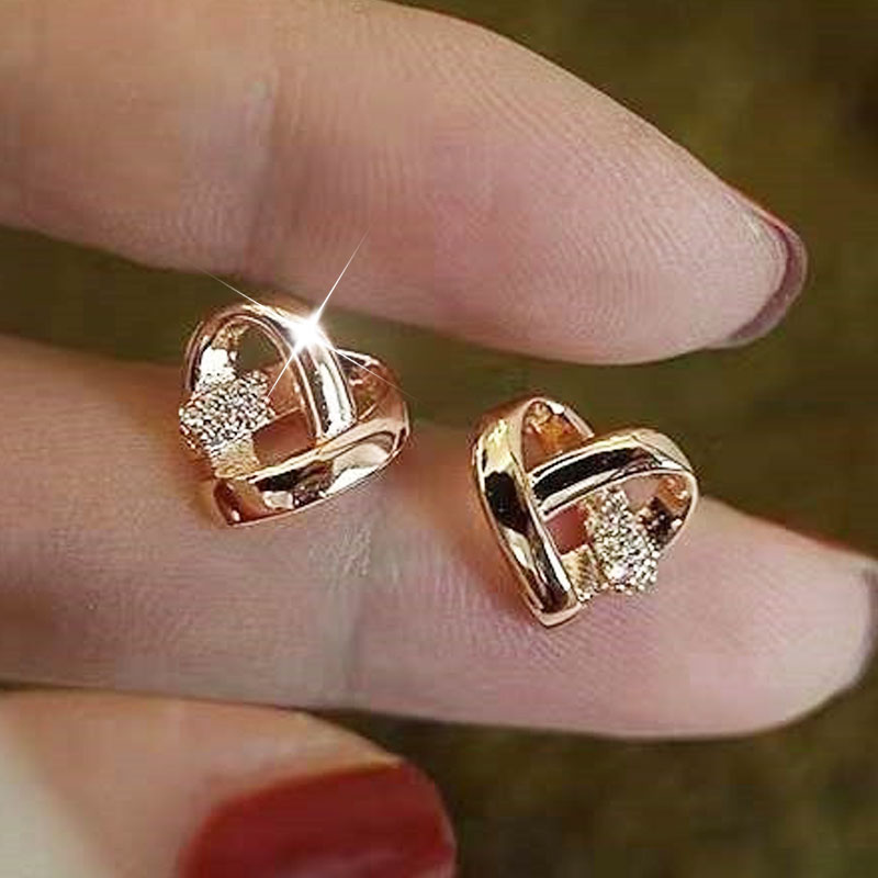 Magnifiques micro-boucles d'oreilles plaquées or véritable 14 carats, breloque cœur de luxe, pampille 2024, accessoires féminins pour filles, pendentif de mariage
