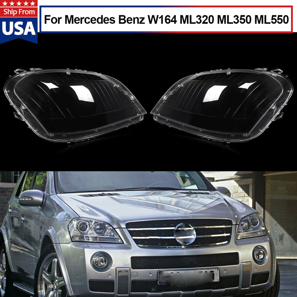 Cubierta de lente de faro delantero para Mercedes Benz W164 ML clase ML350 ML500 2006-2008