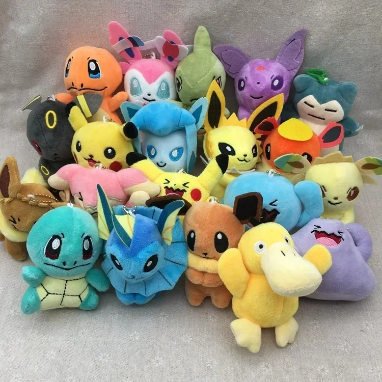 21 шт./компл. Pokemon Charmander Eevee плюшевая кукла кулон мягкая бульбазавр сквиртл кулон плюшевый брелок