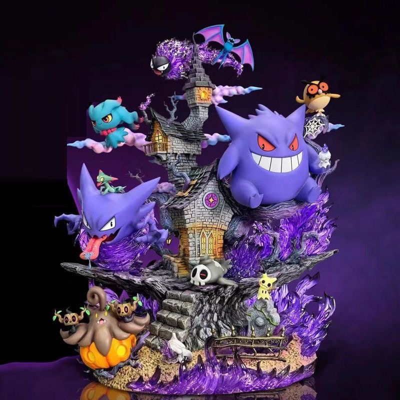 32 cm/12,6 in Ainme Pokemon Figur Gengar Evolution Familie eimer Action-figuren Pvc Statue Sammlung Modell Spielzeug Geschenke