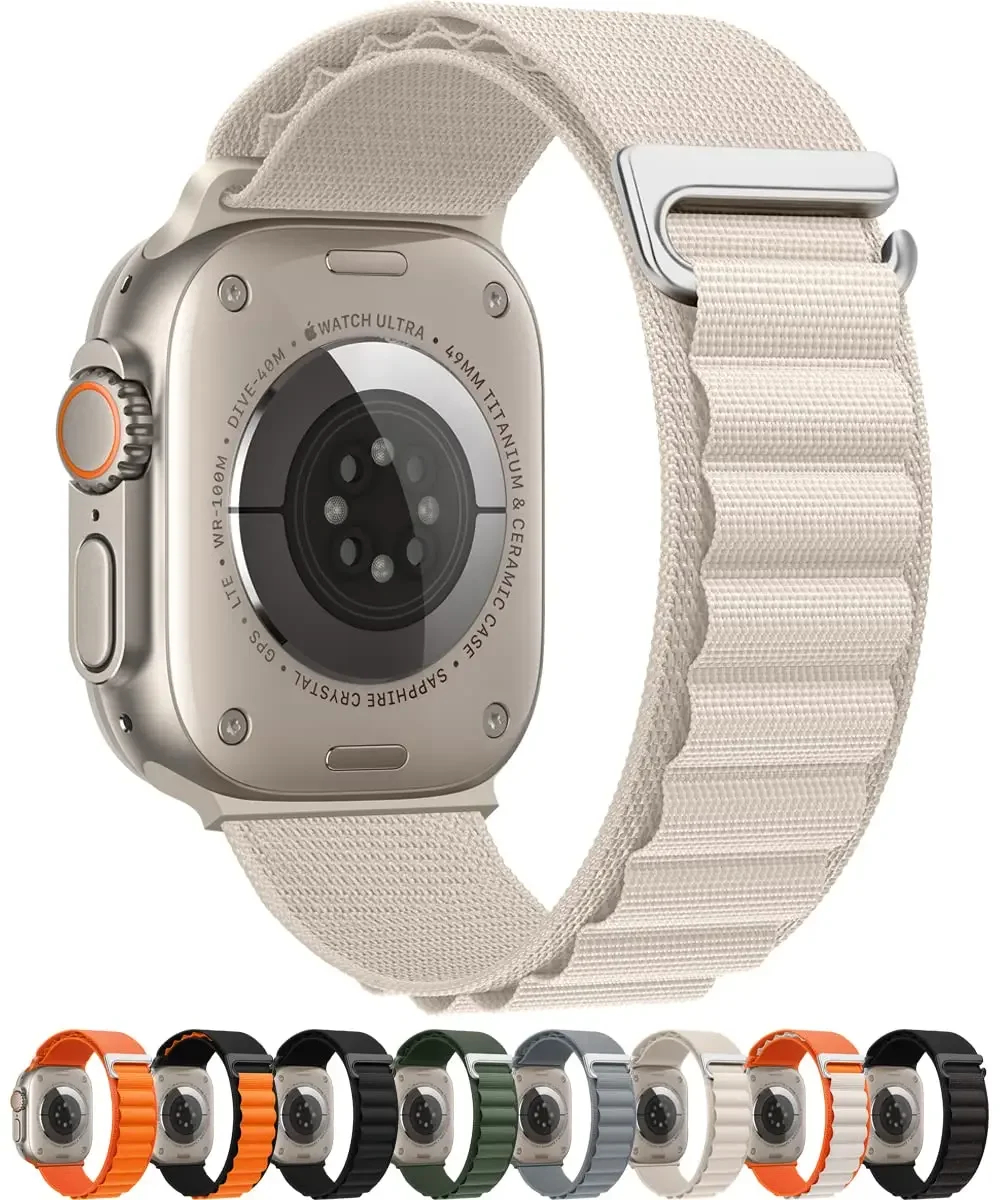 Bracelet en nylon Alpine Loop pour Apple Watch Ultra 2, séries 11, 10, 9, 8, SE, 38 mm, 40-44 mm, 45-46 mm, 49 mm, bracelet de remplacement sport en nylon