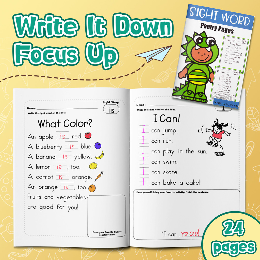 Words & Sentences Practice Workbook Set :Sight Words, Phonics Passages, Read–Trace–Write–Spell, Sentence Writing&Daily Practice