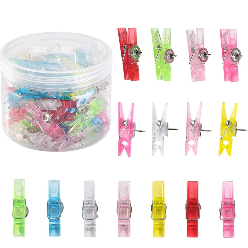 Punaises multifonctionnelles en forme de Clip, 20 pièces, pour panneau de liège, punaises transparentes en plastique, décoration murale de maison, fourniture de fête