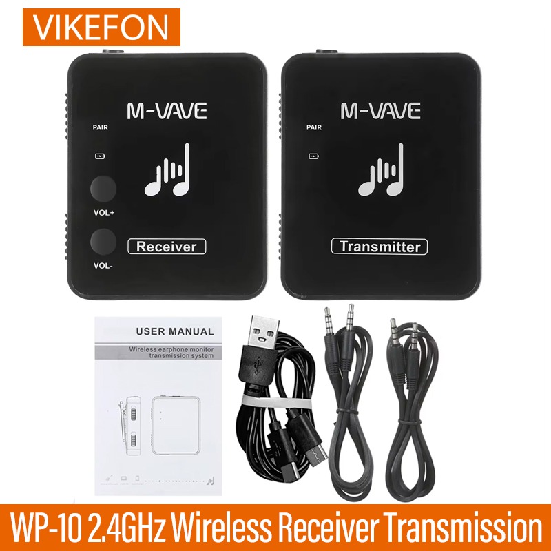 VIKEFON M-VAVE WP-10 2,4 GHz kabelloser Ohr-Rückenempfänger, wiederaufladbarer Empfänger des drahtlosen Kopfhörer-Monitor-Übertragungssystems