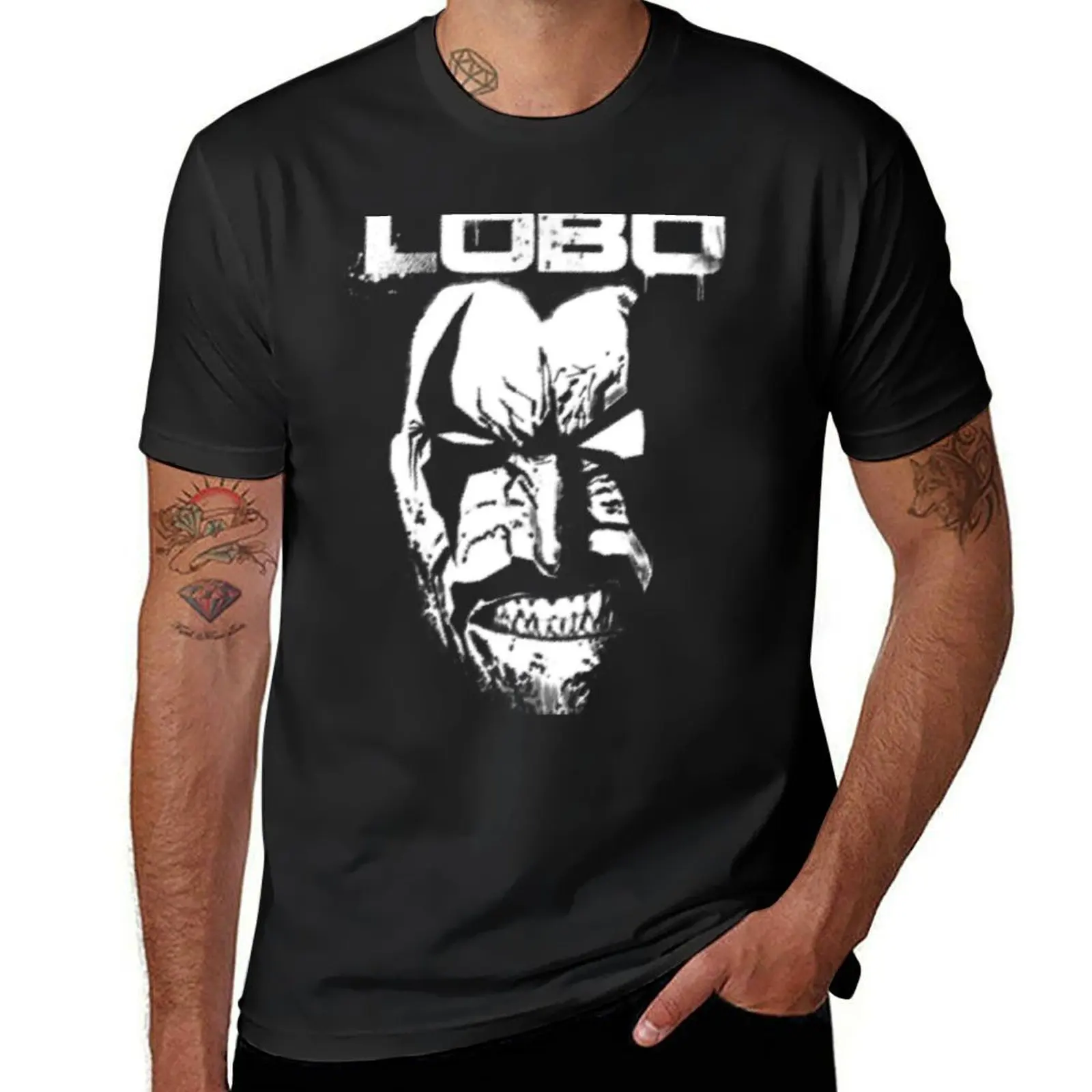 Camiseta de Lobo para hombre, ropa de verano, color blanco liso, nueva edición