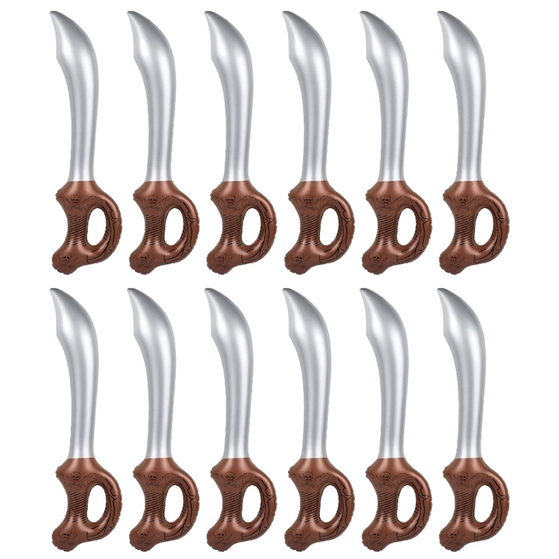 12 pezzi di spade gonfiabili da pirata giocattolo di Halloween spada festa di compleanno coltello gonfiato per piscina puntelli di scena cosplay