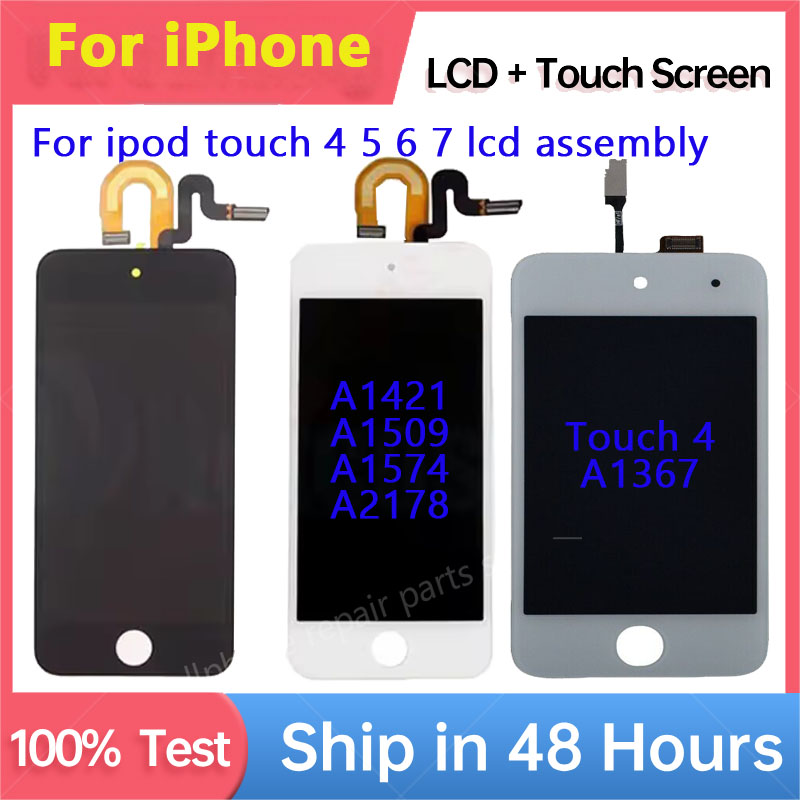 Проверенный ЖК-дисплей и сенсорный экран в сборе для iPod Touch 4 A1367, 5-го поколения A1509 A1421 / 6-го поколения A1574 / 7-го поколения A2178. Ремонтная ЖК-панель.