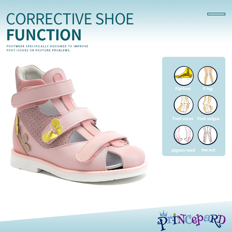 Orthopädische Korrektursandalen für Kinder Princepard Mädchen Kinder Sommerblumenorthesen Schuhe für Plattfüße mit Fußgewölbeunterstützung