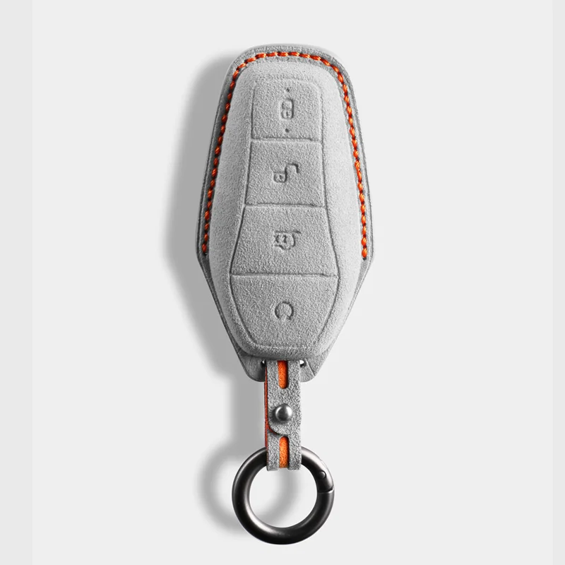 Für BYD EA1 Han EV Qin Song Plus Dmi Yuan Plus Tang Atto 3 EV Autoschlüsseletui Zubehör Styling Wildleder Schlüsselhülle Schlüsselanhänger