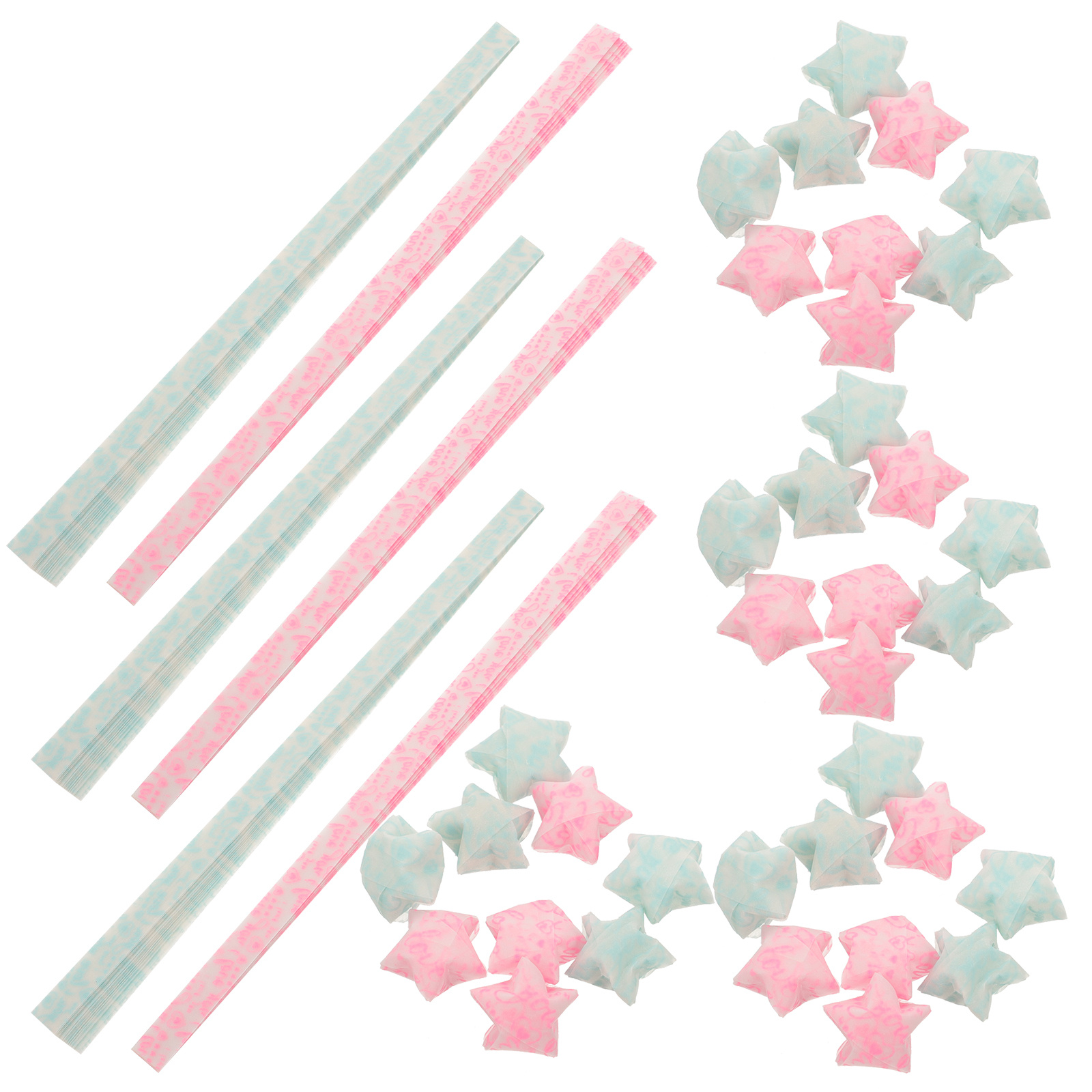 300Pcs Origami Star Folding Paper Glow in The Dark Luminous Paper DIY Crafts Colorful Patterns Night Light Effect