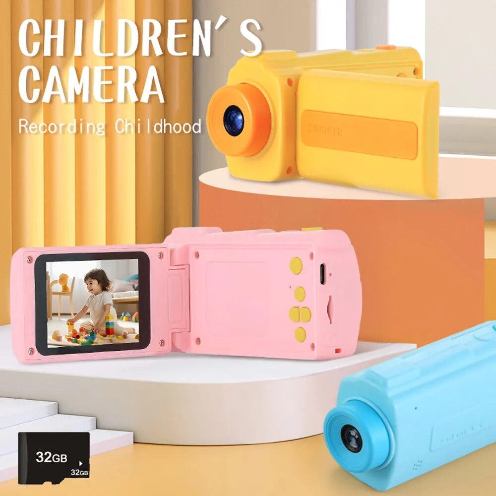 Videocámara de vídeo para niños, Mini cámara Digital portátil de alta resolución, 1080P, 20 MP, pantalla grande de 2,4 pulgadas, regalos de cumpleaños