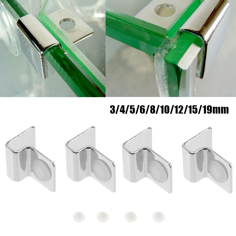 อุปกรณ์เสริมตู้ปลา4ชิ้น/ล็อตฝาปิดกระจกตู้ปลาสแตนเลสที่วางของแบบไม่ลื่นที่หนีบฝาอเนกประสงค์5-19มม.