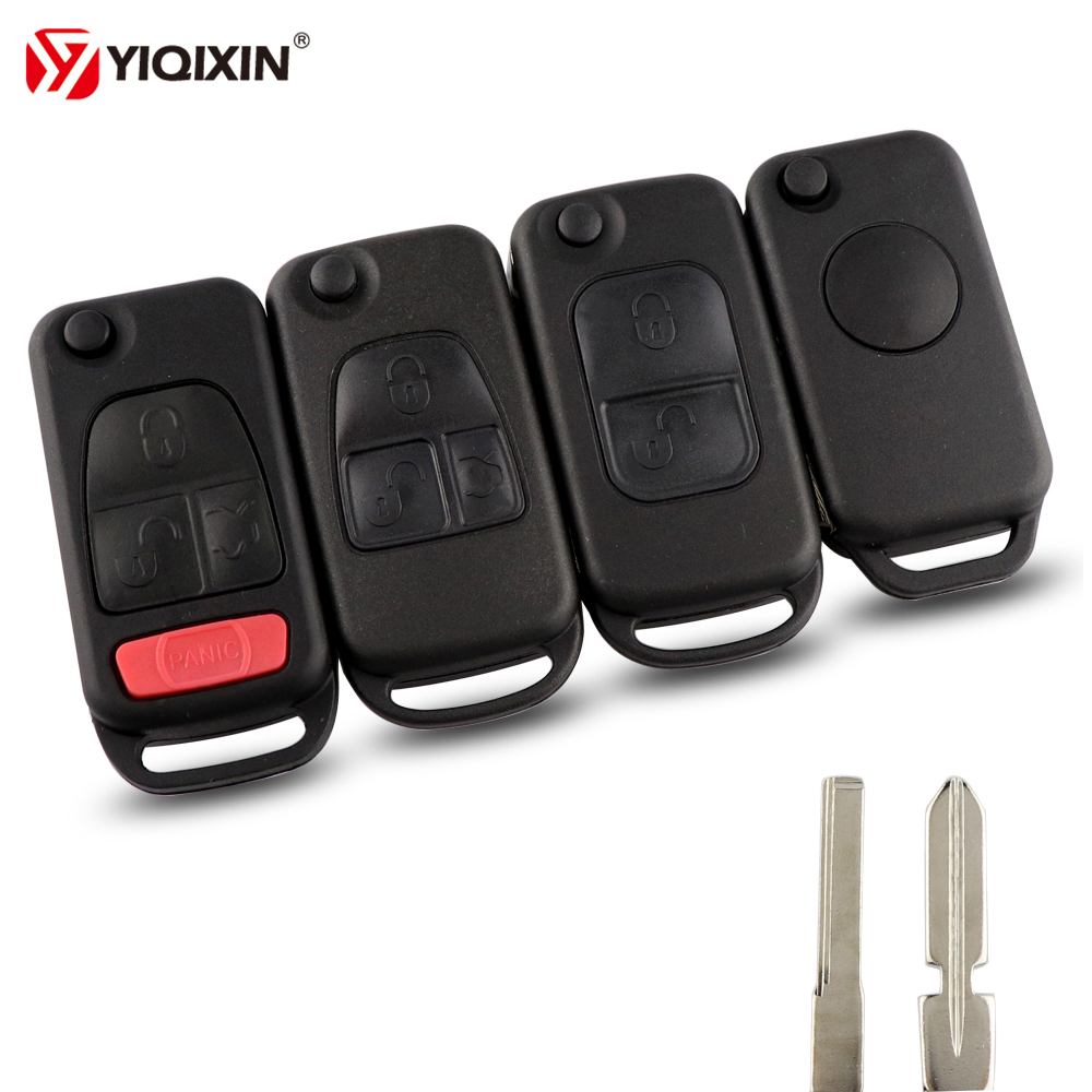 YIQIXIN フリップ折りたたみ交換リモート車のキーシェルメルセデス用ベンツ W168 W124 W202 W203 A C E ML C CL S SL SEL SLK E113
