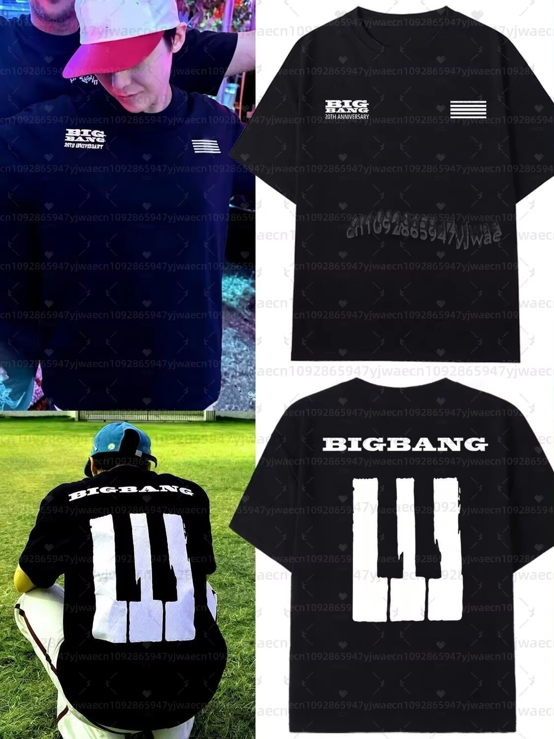 T-shirt del concerto per il 20° anniversario dei Bigbang, per i fan di G-Dragon, a maniche corte, unisex, traspirante, assorbe il sudore, t-shirt da uomo, felpe con cappuccio