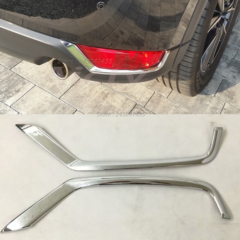 Para mazda CX-5 cx5 kf 2017 2018 2019 2020 abs chrome tampa da luz de nevoeiro traseira do carro guarnição cauda foglight lâmpada quadro adesivo estilo