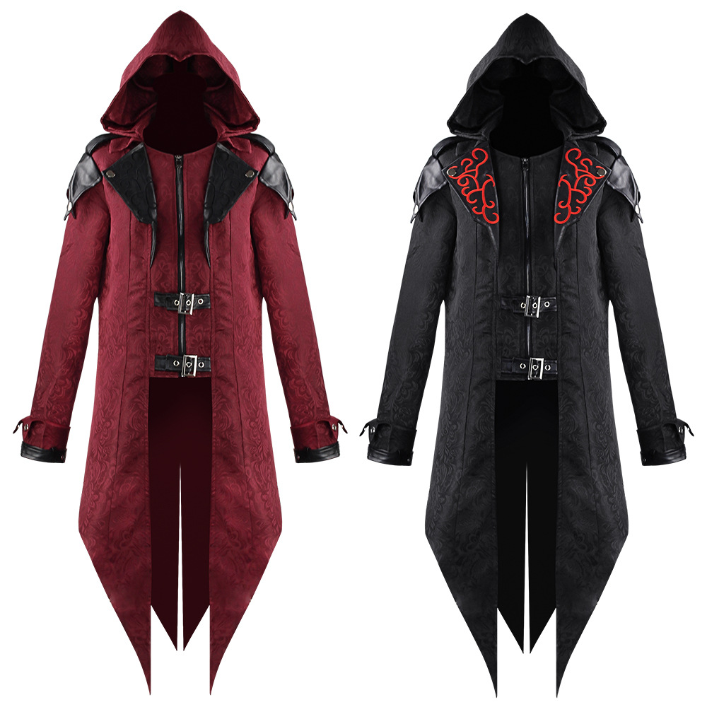 Steampunk retro retalhos jaqueta cos roupas gótico diablo trajes tribunal cosplay festa desempenho trajes
