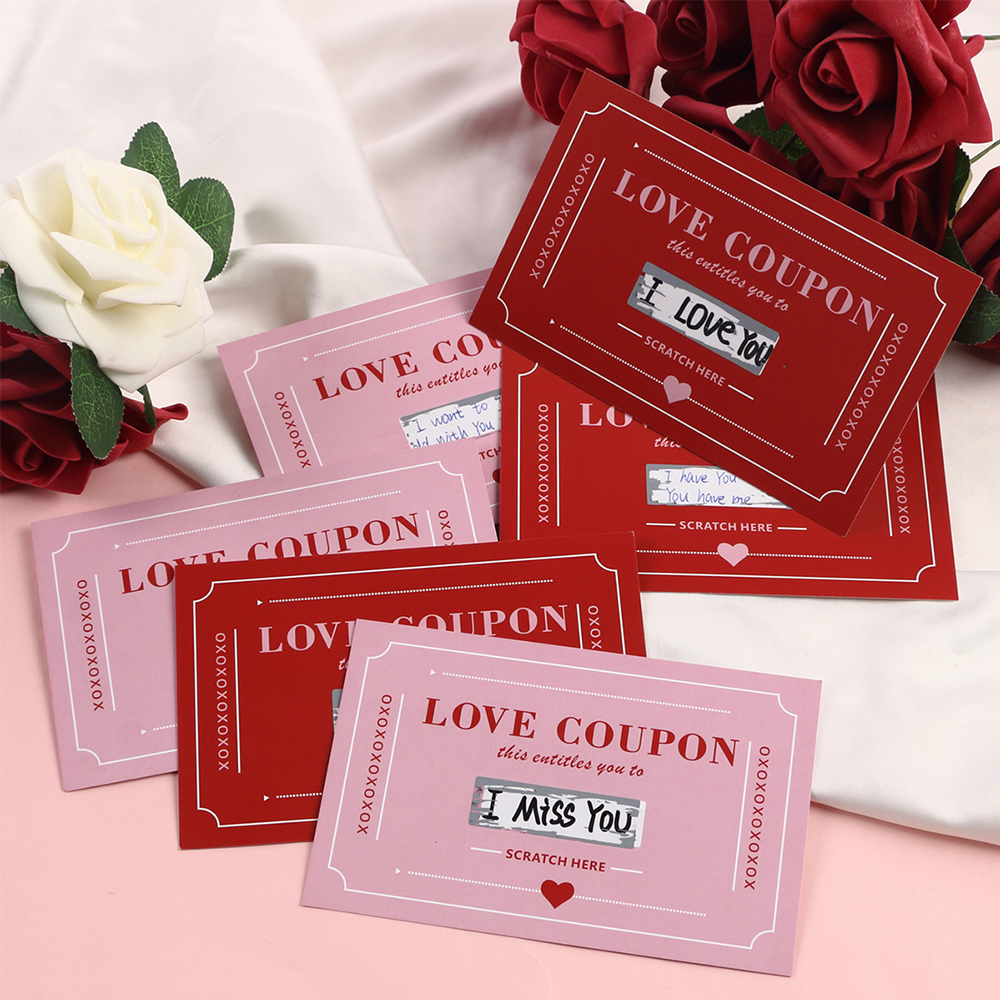 Cupones de amor para rascar, tarjetas para rascar para parejas, regalos creativos para aniversario de boda y Día de San Valentín, 10 Uds./20 piezas Uds.
