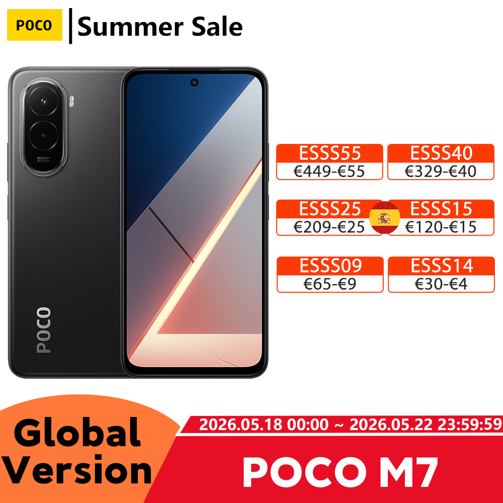 Smartphone POCO M7 version mondiale, puissant processeur Snapdragon 685, écran FHD+ 6,9 pouces 144 Hz, double appareil photo IA 50 MP, batterie massive 7000 mAh