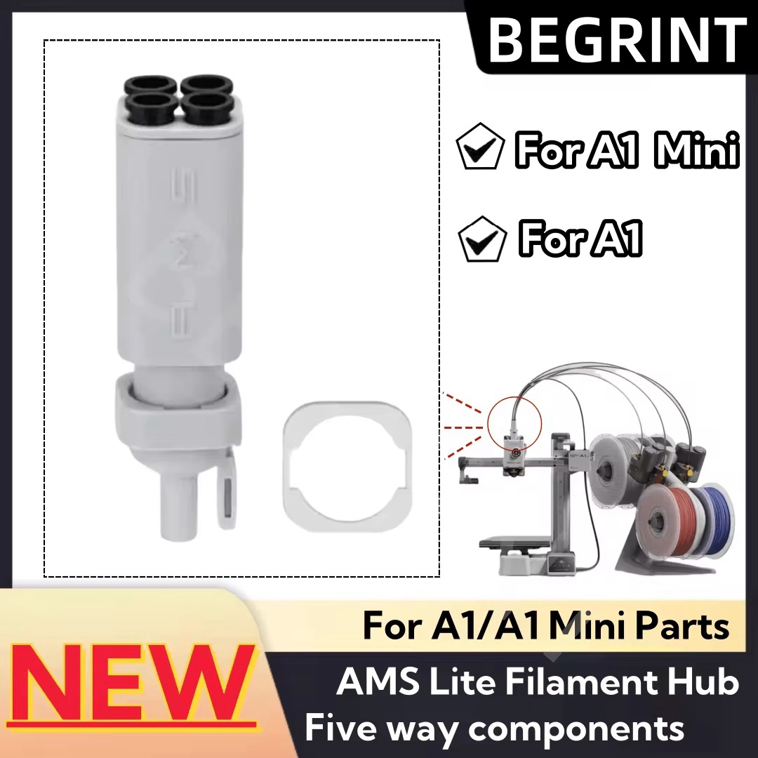 Para impresora 3D Bambu Lab AMS Lite Filament Hub componentes de cinco vías interruptor consumibles impresión multicolor para Mini piezas A1/A1