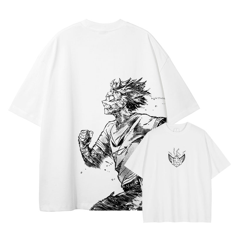 Футболка аниме Midoriya Izuku My Hero Deku, винтажные потертые топы, футболки Harajuku, манга, футболка большого размера с короткими рукавами, 100% хлопок