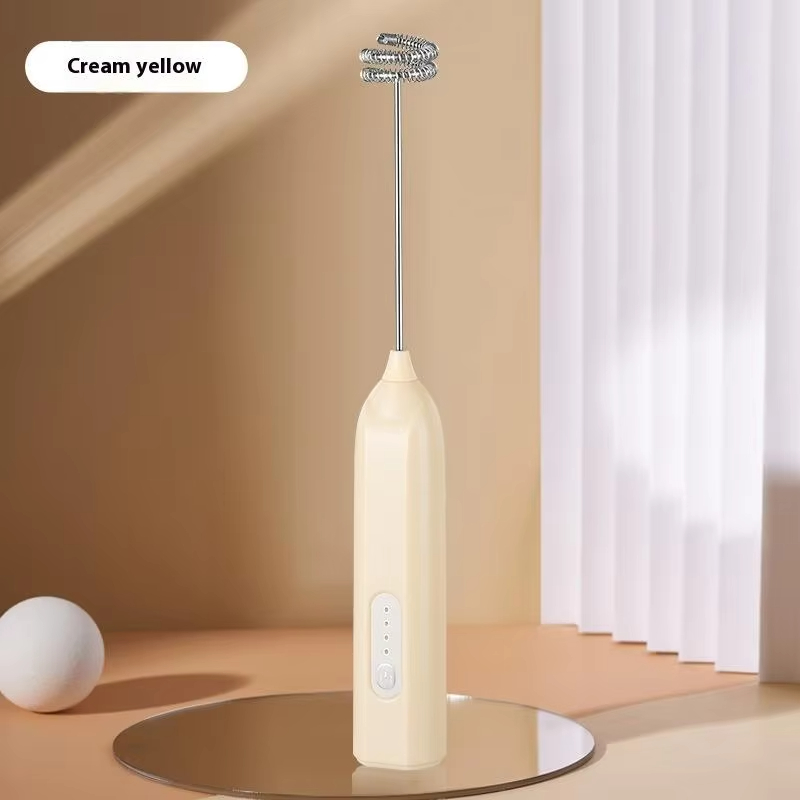 Electric milk frother, handheld egg beater, coffee machine, 3-speed charging dessert cream machine, kitchen blender