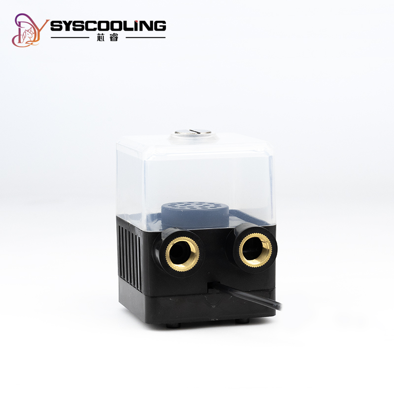 ปั๊มน้ำหล่อเย็นคอมพิวเตอร์ Syscooling รุ่น SC-400T พร้อมถังน้ำ  ปริมาณน้ำ 360 ลิตร/ชั่วโมง  DC 12V ปั๊มเงียบพร้อมถังน้ำ