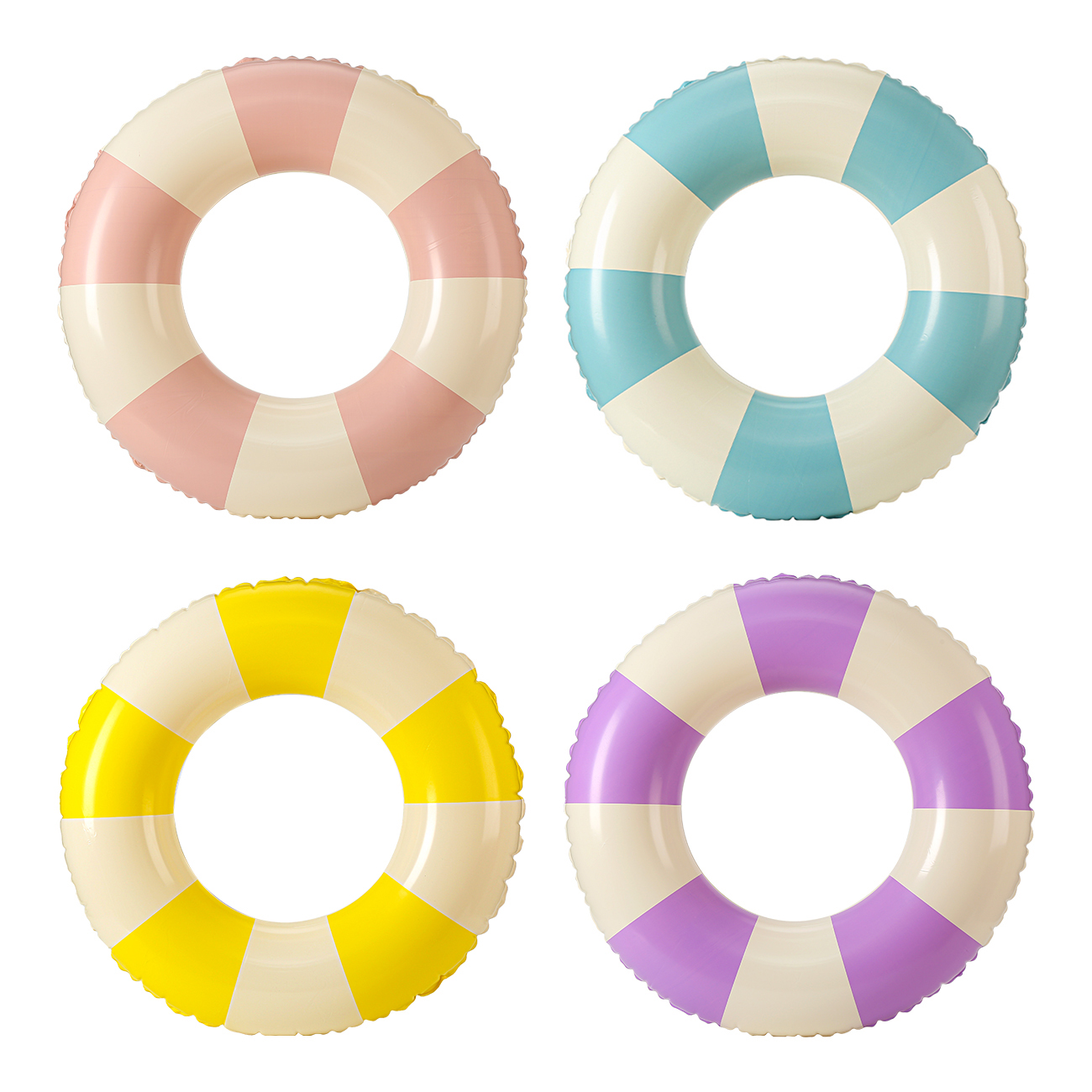 1PC Anel Inflável Estilo Macaron para Natação, Flutuador Espesso para Adultos e Crianças, Brinquedo Aquático para Festa de Verão
