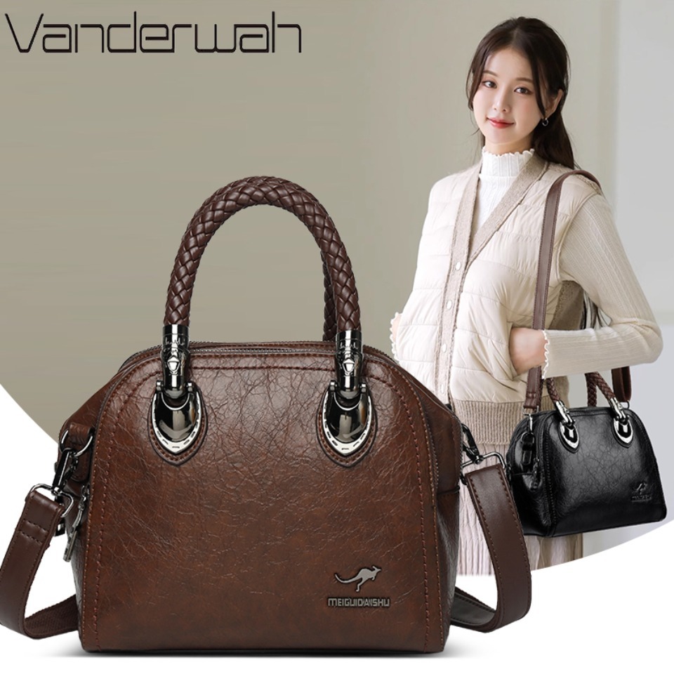Três camadas retro crossbody sacos para mulheres de alta qualidade bolsas de couro mão-tecido alça luxo designer ombro shopper sac
