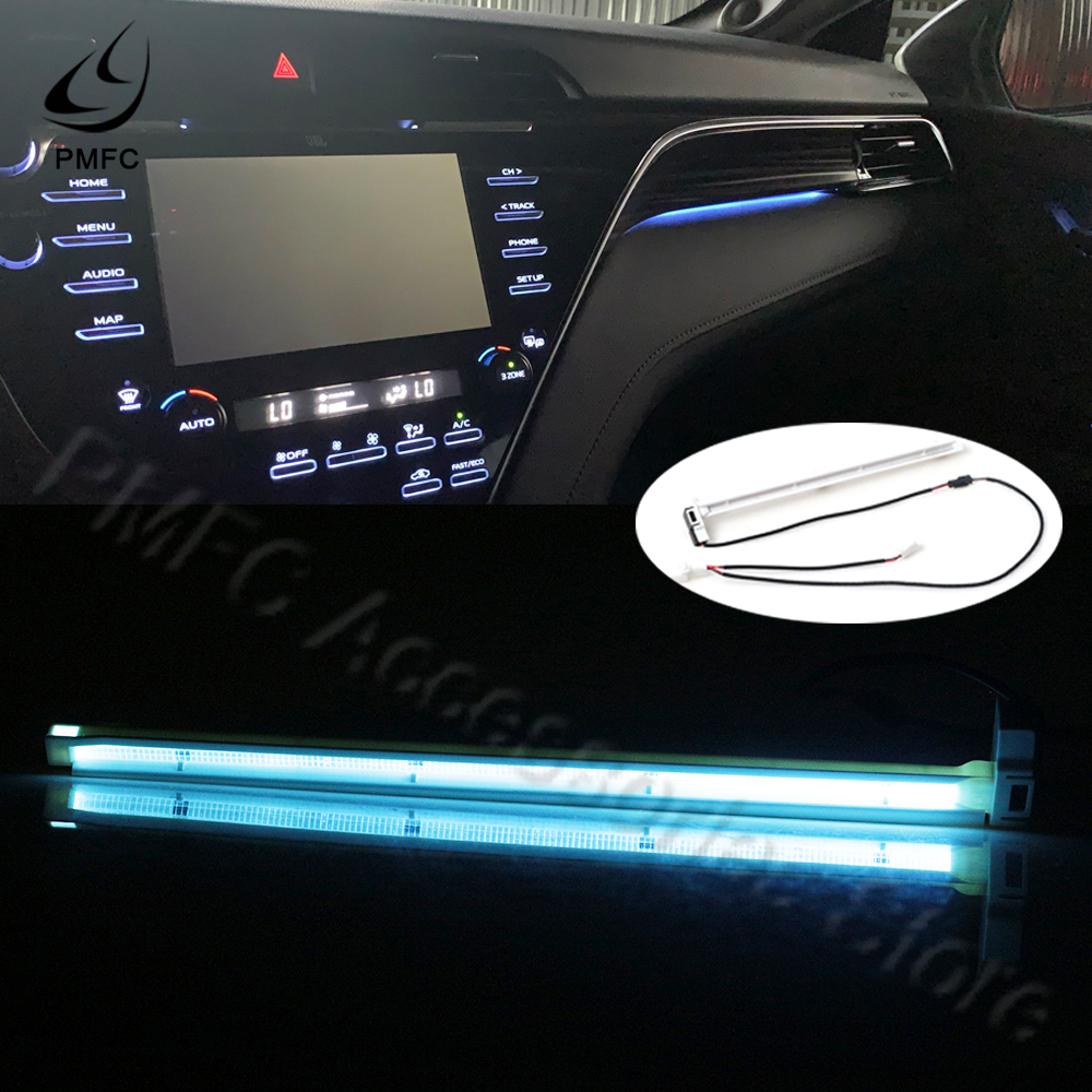 PMFC-consola central LED con luz ambiental o caja de almacenamiento, luz decorativa Interior para coche, lámpara de ambiente para Toyota Camry 2018-2022