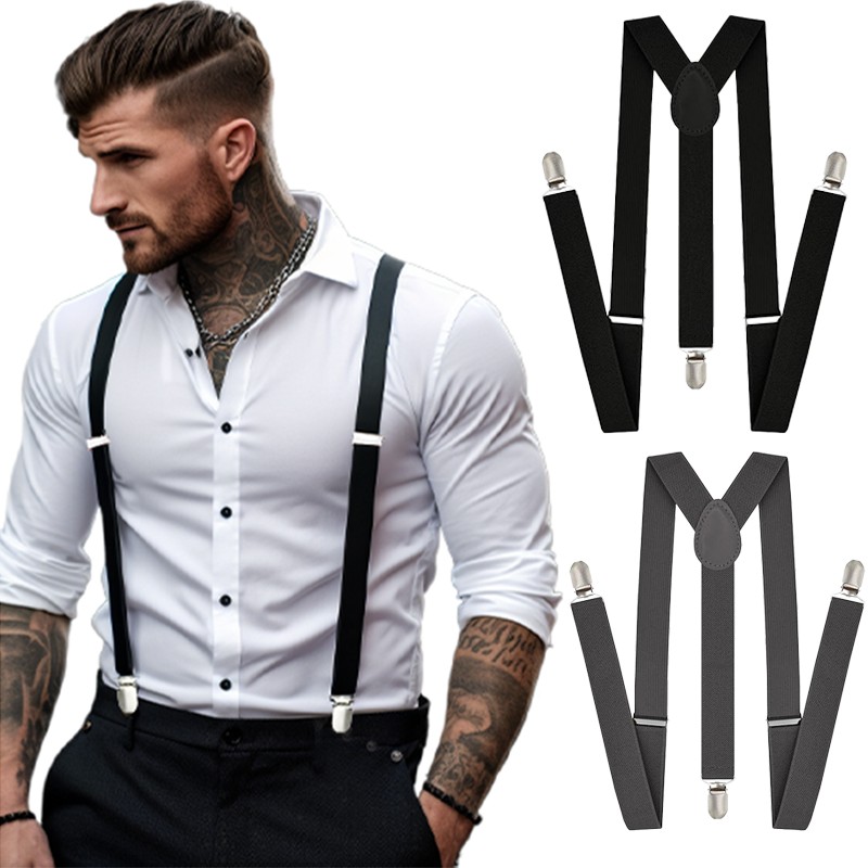 Suspensórios para homens calças vestuário adulto suspender homem camisa vestido feminino festa de casamento cores sólidas terno saia com cintas cintas