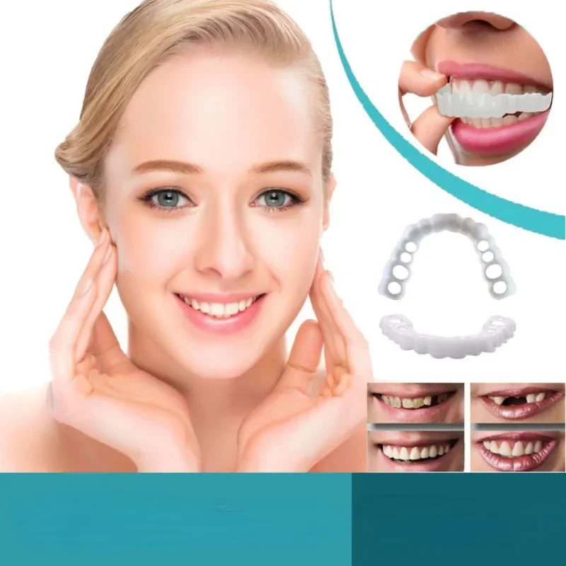 Perfect Fit Tanden Whitening Valse Tand Cover Klik op Siliconen Glimlach Facings Tanden Flexibele Valse Tanden Tandheelkundige Whitening Apparaten