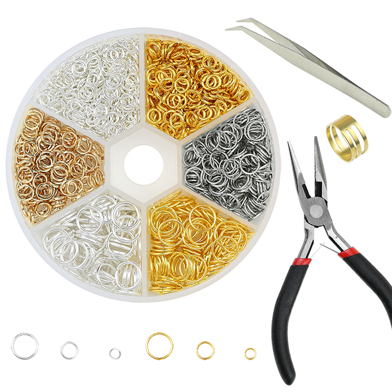 Kc Gioielli in lega color oro Anelli di salto aperti Set Kit di accessori per bracciale fai da te Collana Catena che fa risultati di forniture 4 6 8mm