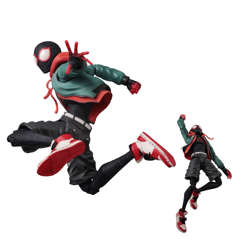 Figuras de acción de Miles Morales Spider Man, 15cm, multiaccesorios, superhéroe, Spiderman, estatuas móviles, modelo, adornos coleccionables
