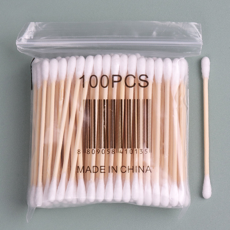 500/1000 bastoncini di cotone a doppia punta con bastoncini di bambù per la cura personale, nail art e trucco.