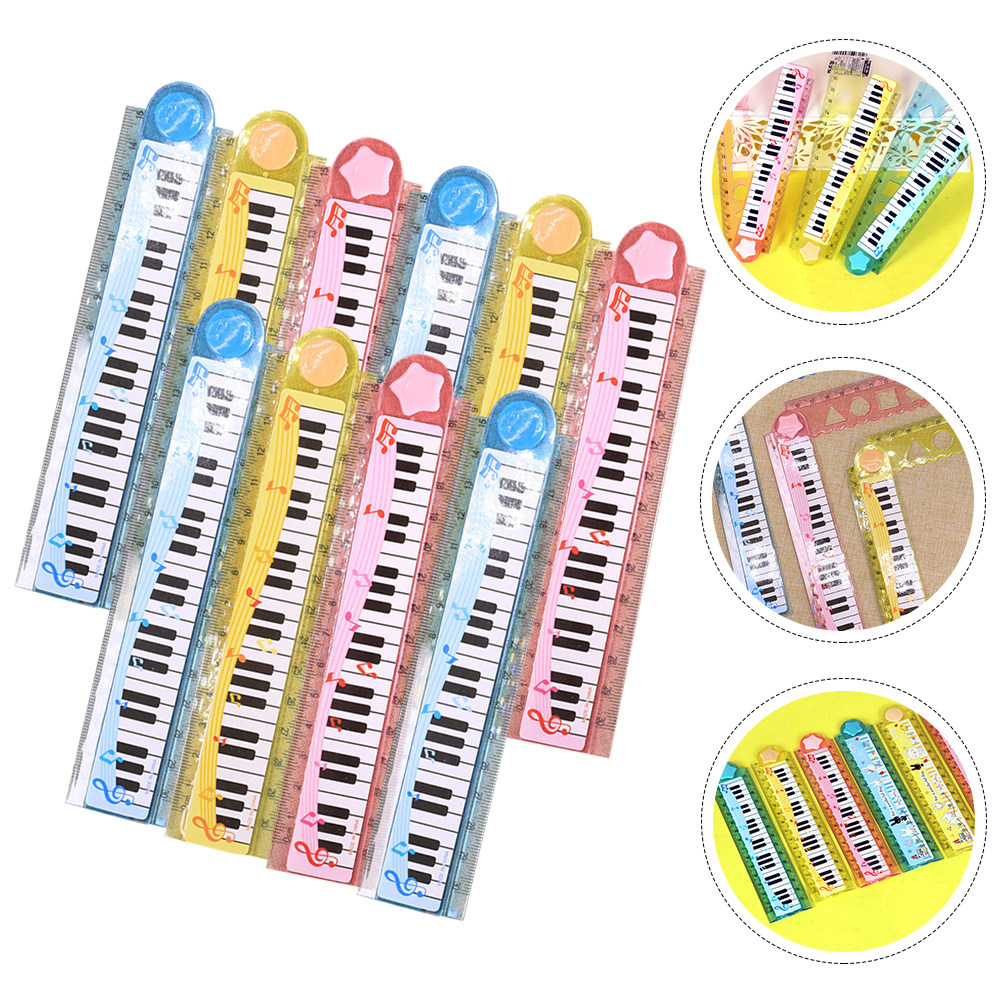 10Pcs Lightweight Straight Ruler with Clear Engraved Scale Ideal for Students Graduates Design Mapping Surveying