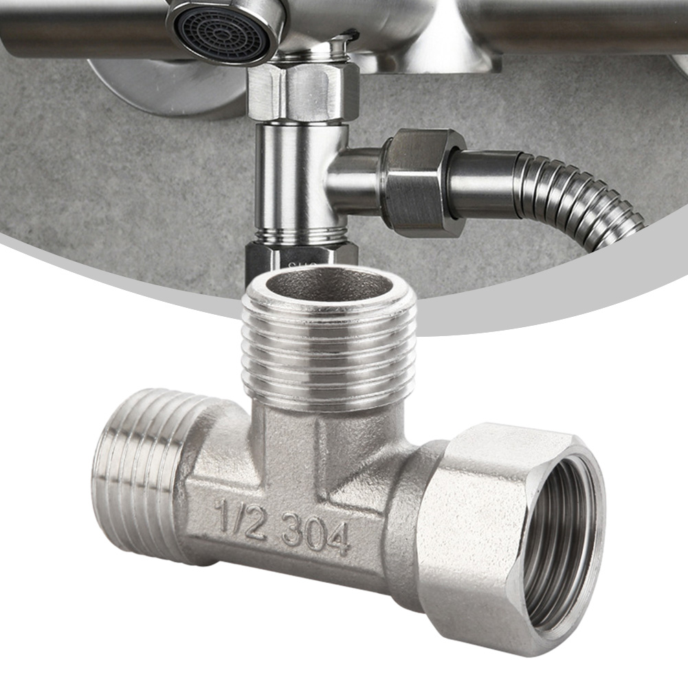 Adaptador T, válvula de 3 vías/para desviador de baño, inodoro, rociador de bidé, cabezal de ducha/accesorio G1/2, tubería de agua de tres vías de cobre de 4 puntos