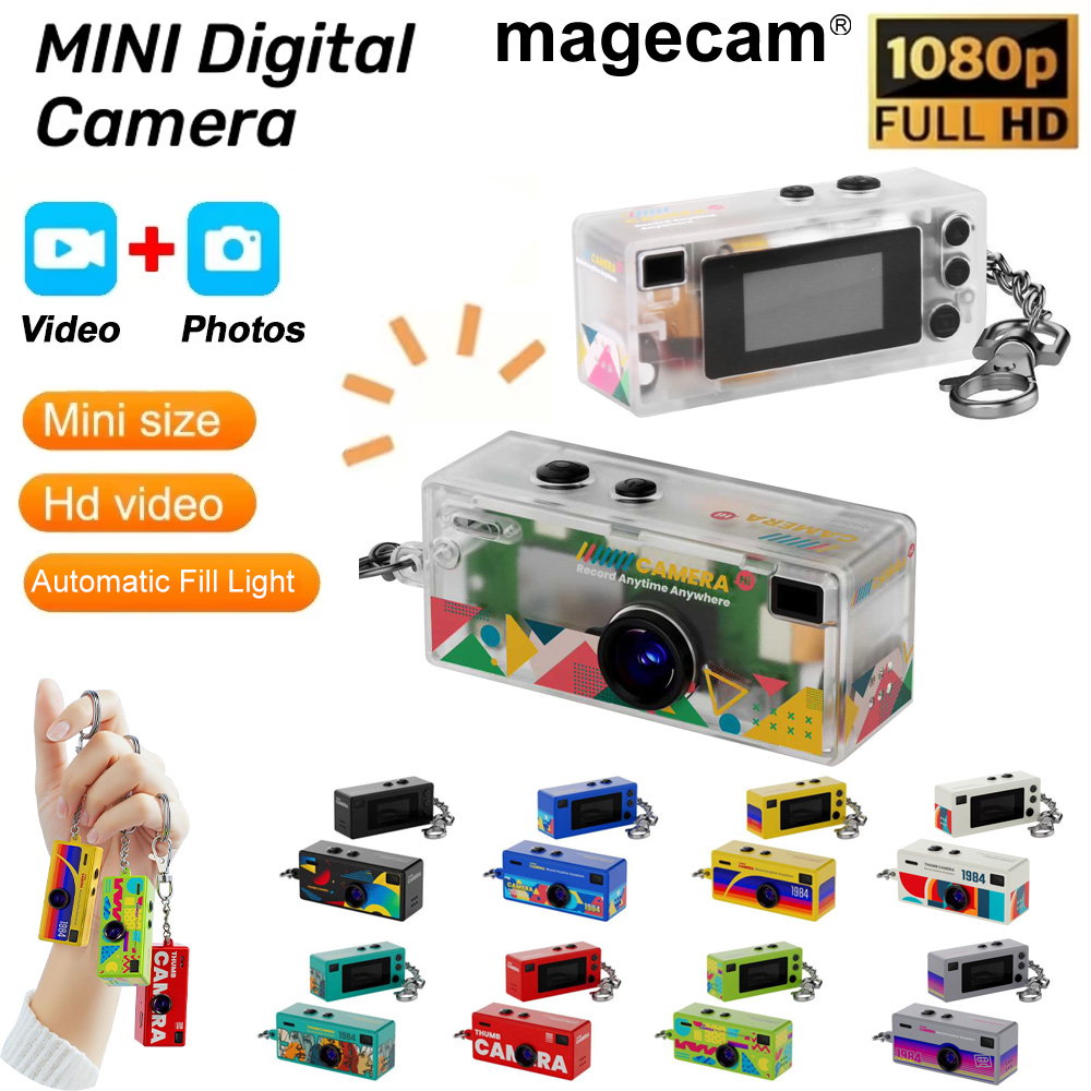 Cámara con llavero de pulgar Magecam, Mini cámara de acción de 0,96 pulgadas, soporte Retro, tarjeta de memoria, 1080P, videocámara muy pequeña, grabadora de vídeo