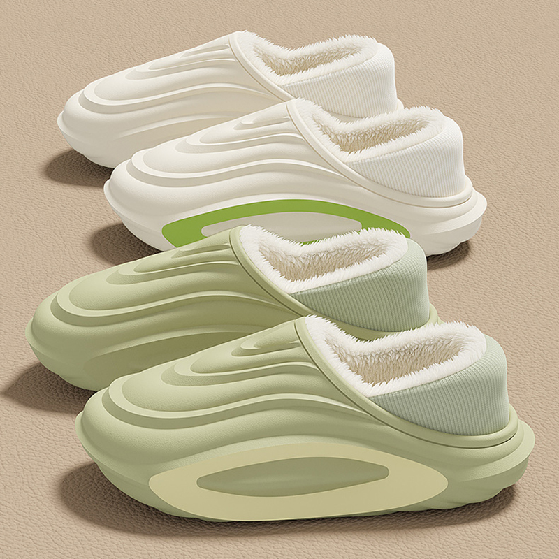 Outdoor Eva Waterdichte Katoenen Slippers Vrouwen 2025, Indoor Antislip Gewatteerde Pluche Slides Vrouw Winter Warme Thuis Schoenen Plus Maat 45