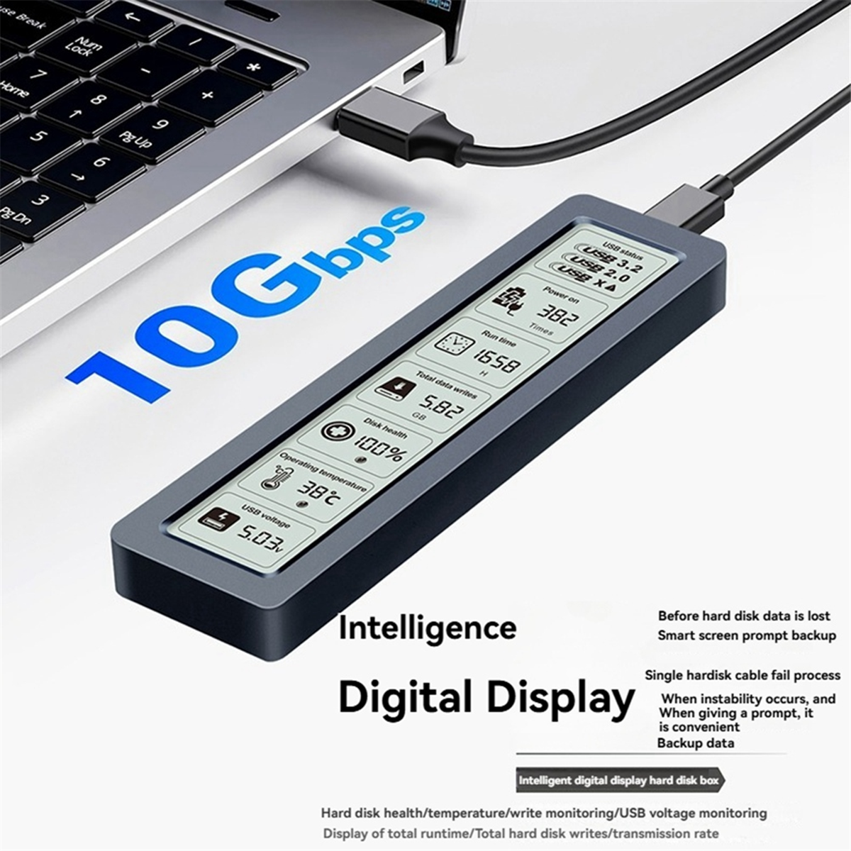BABQ M.2 SSD NVMe Case USB3.2 Gen2 Type C 10Gbps PCIe SSD Case M.2 NVME Enclosure Disk Box Tool Free SSD Aluminum Case