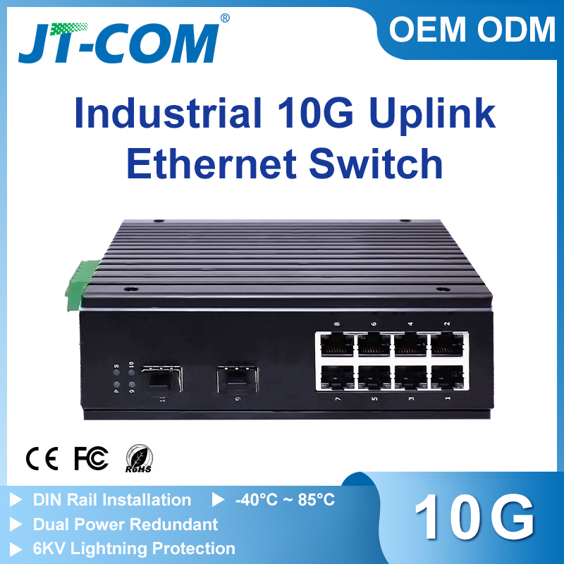 8 ports 10000M Switch Ethernet Gigabit industriel, 8 Portas, Commutateur réseau 10G, Déchets 10G, L2-Managed de liaison montante, Gestion Web