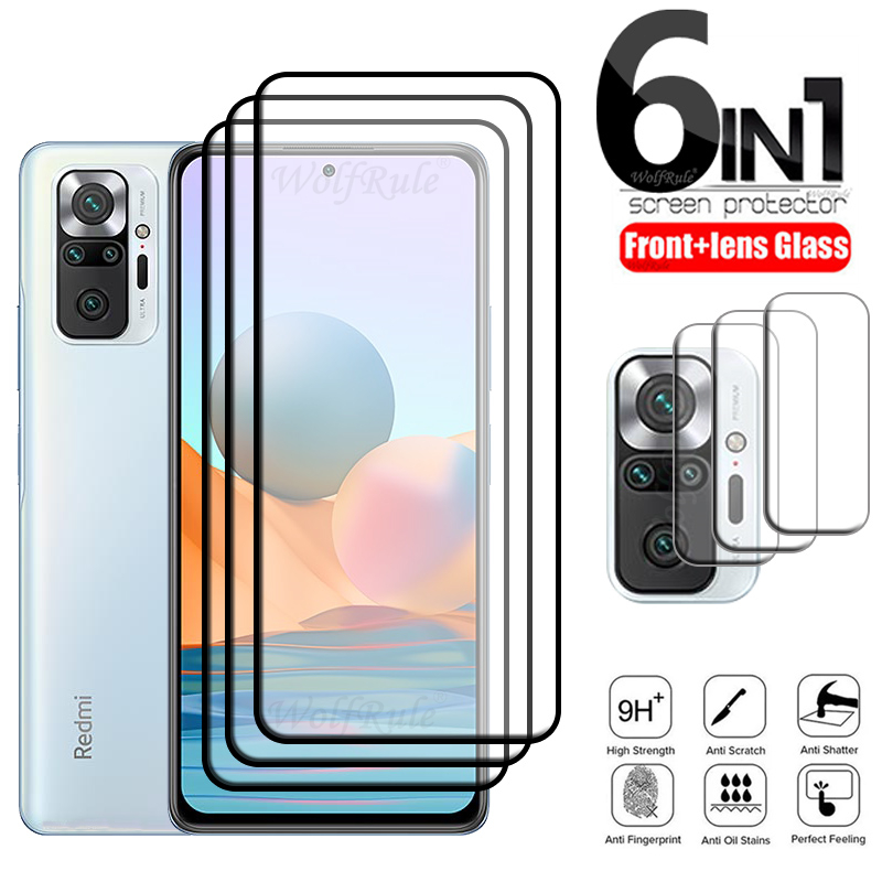6 in 1 per Redmi Note 10 Pro Glass per Xiaomi Redmi Note 10 11 S Pro 10S pellicola proteggi schermo in vetro per Redmi Note 10 Pro Lens Glass