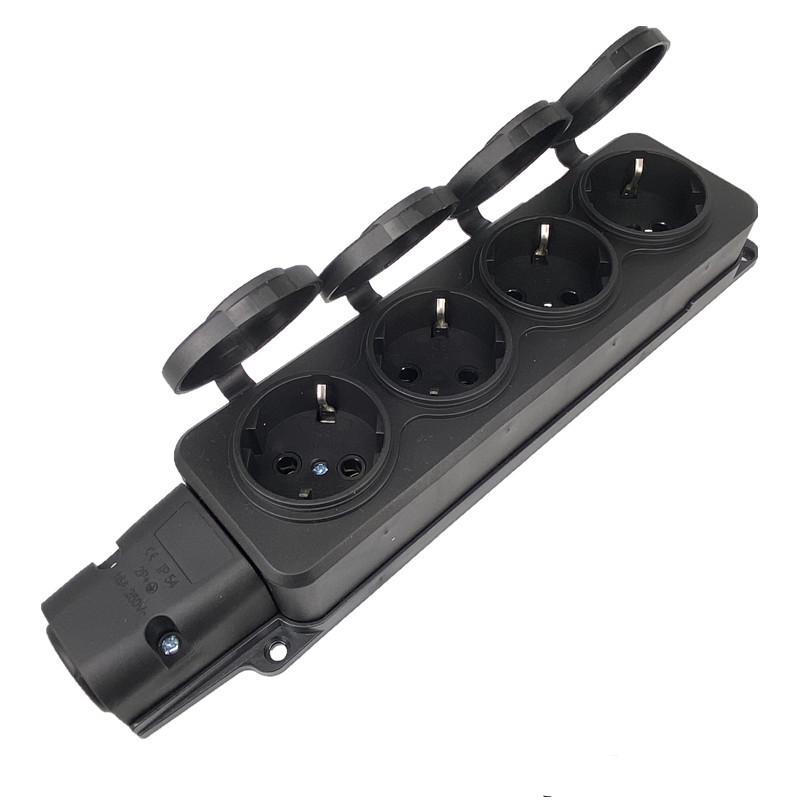 Spina antipioggia per presa esterna impermeabile UE tedesca 3/4 vie con copertura Germania Russia Presa multipla di estensione wireless IP54 16A 3500W