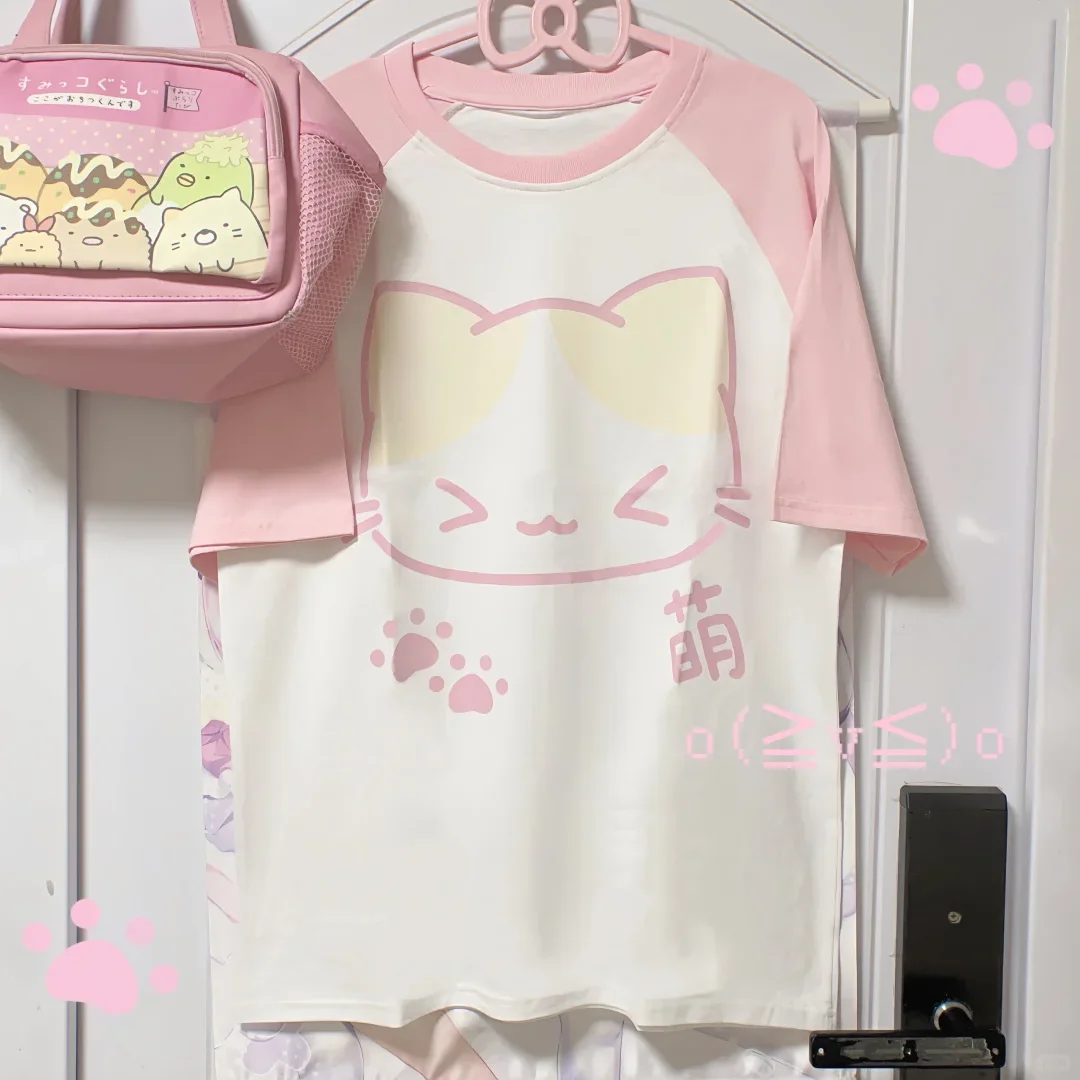 Японская футболка в стиле гранж Y2k Aesthetics Harajuku, аниме, футболки с героями мультфильмов, женская одежда с короткими рукавами, кавайная одежда, винтажные уличные топы