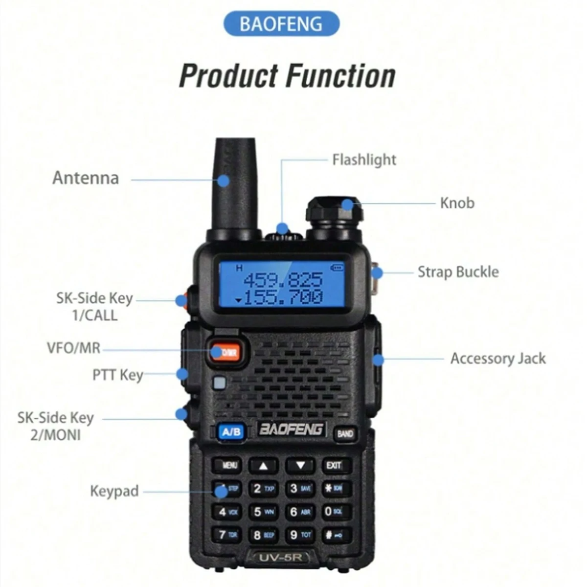 1 pc/2 pces baofeng UV-5R usb de longo alcance amador com rádio fm portátil rádio em dois sentidos baofeng cb rádio walkie tal