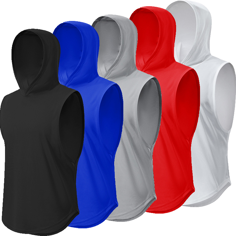 Plain Fitness Running Tank Top Heren Solid Muslce Hoodies Poure Katoen Blank Bodybuilding Mouwloos Vest Workout Singlets