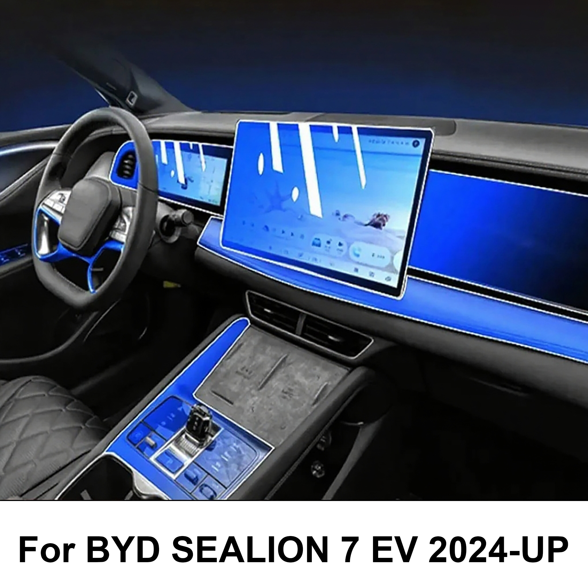 Protector de Pantalla Interior de TPU para BYD SEALION 7 EV 2024-2026, Película Interior Transparente de TPU, Película Protectora PPF para Consola Central