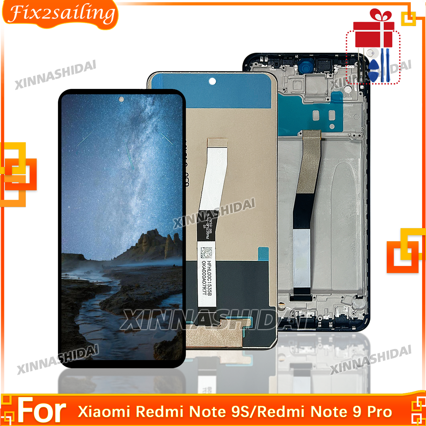 Новый ЖК-дисплей для Xiaomi Redmi Note 9S, ЖК-дисплей M2003J6A1G, сенсорный экран с рамкой для Redmi Note 9 Pro, замена экрана